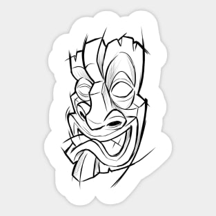 Grinning Tiki Sticker